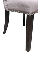 Load image into Gallery viewer, Linen Tufted Side Chair - Taupe / Dark Brown