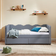 Load image into Gallery viewer, Gingham Daybed With USB Charging Port, Wave-Shaped Design
