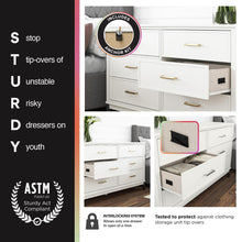 Load image into Gallery viewer, Valencia - 5 Drawer Dresser - White / Gray