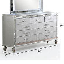 Load image into Gallery viewer, 1 Piece Dresser With Snake Skin Bedroom Furniture - Silver
