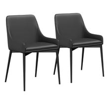 Load image into Gallery viewer, Upholstered Dining Side Chairs Metal (Set of 2) - Black