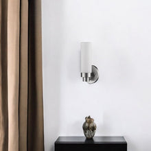 Load image into Gallery viewer, Wall Light With Narrow Frosted Glass Shade - Silver