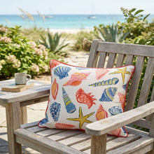 Load image into Gallery viewer, Square Coral Outdoor Pillows (Set of 2) - Multi