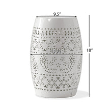 Load image into Gallery viewer, Transitional Ruby - Side Table With Lace Cut Design - White