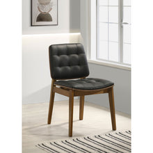Load image into Gallery viewer, Tufted Back Dining Chairs With Tufted Upholstered Seats And Tapered Legs (Set of 2) - Black