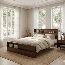 Load image into Gallery viewer, Bed Frame With Dual Open Storage Headboard And Footboard