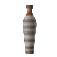 Load image into Gallery viewer, Tall Vase - Brown Decorative Floor Vase, Classic Neat Floor Vase Tall Freestanding Flower Holder, Artificial Rattan Vase, Floor Vase, Flower Holder For Home Decor - Gray