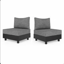 Load image into Gallery viewer, Modular Armless Chairs With Coffee Table For Garden (Set of 2) - Gray