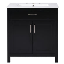 Load image into Gallery viewer, Bathroom Vanity With Sink And Ample Storage, Rectangular Undermount Sink - Black