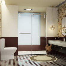 Load image into Gallery viewer, Frameless Single Sliding Shower Doors With Towel Rail & Handle