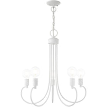 Load image into Gallery viewer, 26" Five Light Dimmable Chandelier With Shades - White