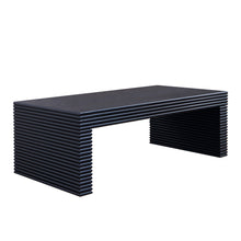 Load image into Gallery viewer, Modern Ribbed Coffee Table, Rectangular Low Profile Center Table For Living Room - Black