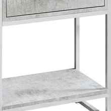 Load image into Gallery viewer, 24" Wood And Metal End Table With Drawer And Shelf - Silver And Gray