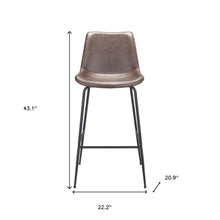 Load image into Gallery viewer, Steel Low Back Bar Height Bar Chair - Brown And Black