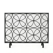 Load image into Gallery viewer, Thayer - Single Panel Iron Fireplace Screen With Geometric Design