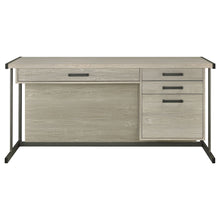 Load image into Gallery viewer, Brisley - Office Desk With Adjustable Keyboard Tray And 3 Drawer Storage - Beige / Gray