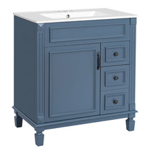 Load image into Gallery viewer, Bathroom Vanity With Sink, Cabinet With 2 Drawers And Adjustable Shelf
