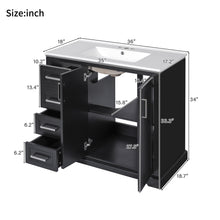 Load image into Gallery viewer, Bathroom Vanity With Sink, Soft Close Doors, Adjustable Shelf & 3 Drawers