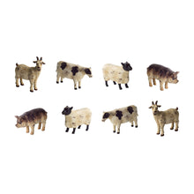 Load image into Gallery viewer, Poly Cow Figurine (Set of 8) - Brown / White