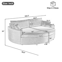 Load image into Gallery viewer, Oversized Double Chaise Lounge Sofa With USB Ports