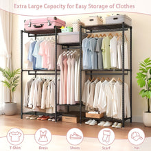 Load image into Gallery viewer, Heavy Duty Garment Rack With 8 Adjustable Wire Shelves And 5 Clothes Rails, Freestanding Closet Organizer Metal - Black
