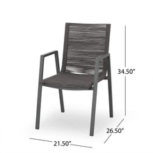 Load image into Gallery viewer, Outdoor Modern Aluminum Dining Chair Set With Rope Sea (Set of 2)