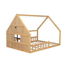 Load image into Gallery viewer, House Bed With Window And Fence