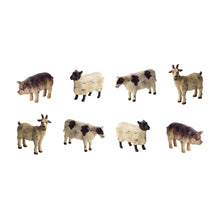 Load image into Gallery viewer, Poly Cow Figurine (Set of 8) - Brown / White