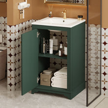 Load image into Gallery viewer, Bathroom Vanity With Sink, Freestanding Single Cabinet Set, Soft Close Door, Adjustable Shelf