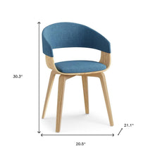 Load image into Gallery viewer, Solid Wood Dining Parsons Chair - Blue / Brown