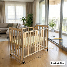 Load image into Gallery viewer, Portable Bedside Bassinet With 3 Heights, Mini Crib For Newborns - Natural Wood