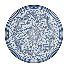 Load image into Gallery viewer, Outdoor Round Side Table With Mosaic Style Top And Curved Iron Legs