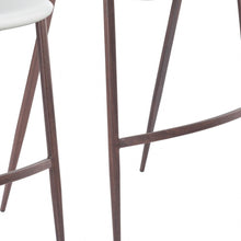 Load image into Gallery viewer, 29" Steel Low Back Bar Height Bar Chairs (Set of 2) - White And Brown