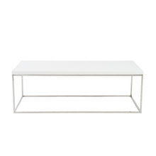 Load image into Gallery viewer, 47" Metal Coffee Table - White And Silver