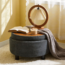 Load image into Gallery viewer, Storage Round Footstool Table Ottoman