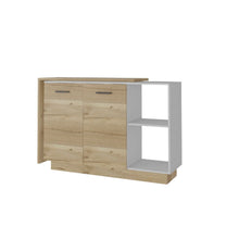 Load image into Gallery viewer, 59" Wood Kitchen Island Set With Storage - Natural / White
