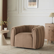 Load image into Gallery viewer, Serenizia - Upholstered Velvet Swivel Chair With Channel Tufted