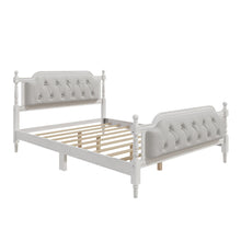 Load image into Gallery viewer, Traditional Style Solid Bed Frame With Upholstered Tufted Headboard, No Box Spring Needed