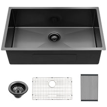 Load image into Gallery viewer, 28" Undermount Kitchen Sink 16 Gauge 10" Deep Single Bowl - Gunmetal Black