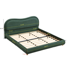 Load image into Gallery viewer, Upholstered Platform Bed Frame With Curved Headboard