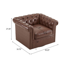 Load image into Gallery viewer, Chesterfield Style Swivel Club Chair With Button Tufted