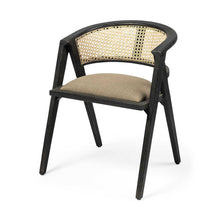 Load image into Gallery viewer, Upholstered Linen Open Back Dining Arm Chair - Gray