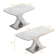 Load image into Gallery viewer, Modern Rectangle Dining Table With Stretchable TopAnd X Shape Legs