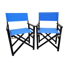 Load image into Gallery viewer, Folding Chair Wooden Director Chair Canvas Folding Chair Folding Chair (Set of 2) - Blue
