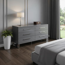 Load image into Gallery viewer, Solid Wood Six Drawer Dresser - Gray
