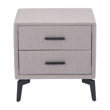Load image into Gallery viewer, 20" Fabric Wood And Steel End Table With Two Drawers - Gray And Black