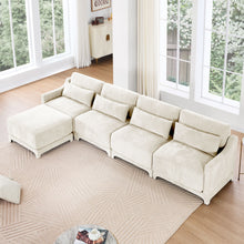 Load image into Gallery viewer, Stylish Sofa With Ottoman And Lumbar Pillows, Ergonomic Design
