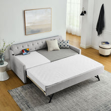 Load image into Gallery viewer, Size Upholstered Daybed With Trundle And USB Charging Armrest
