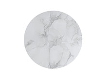 Load image into Gallery viewer, 35" Genuine Marble And Wood Round Pedestal Coffee Table - White