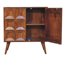 Load image into Gallery viewer, 32" Solid Wood Textured Door Accent Cabinet With Two Doors - Brown